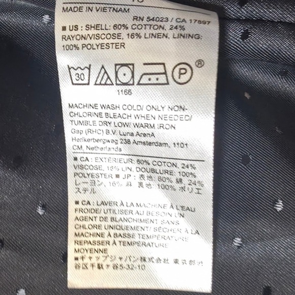 Banana Republic Size 16 Blue Cotton Linen Blend Double Breasted Blazer Jacket - Picture 5 of 9